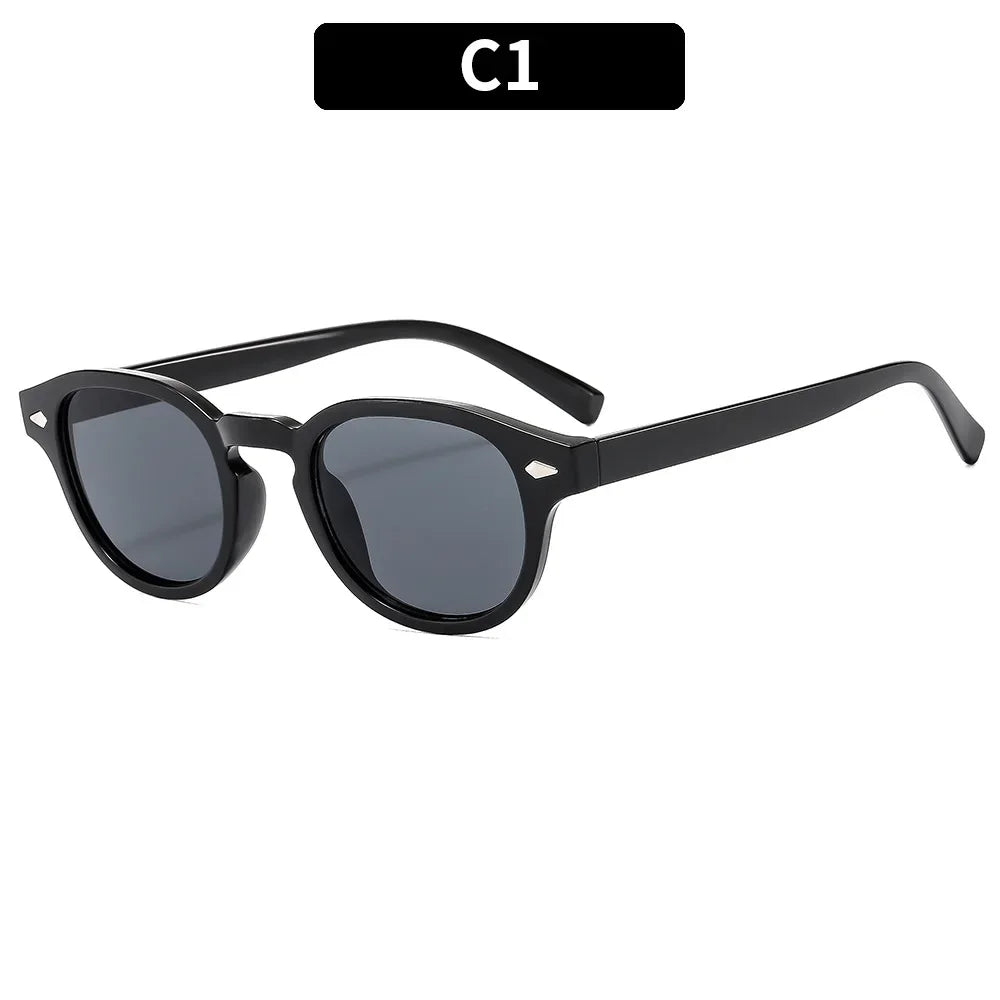 Round Sunglasses Retro Rivet Sun Glasses UV400 Unisex NEW