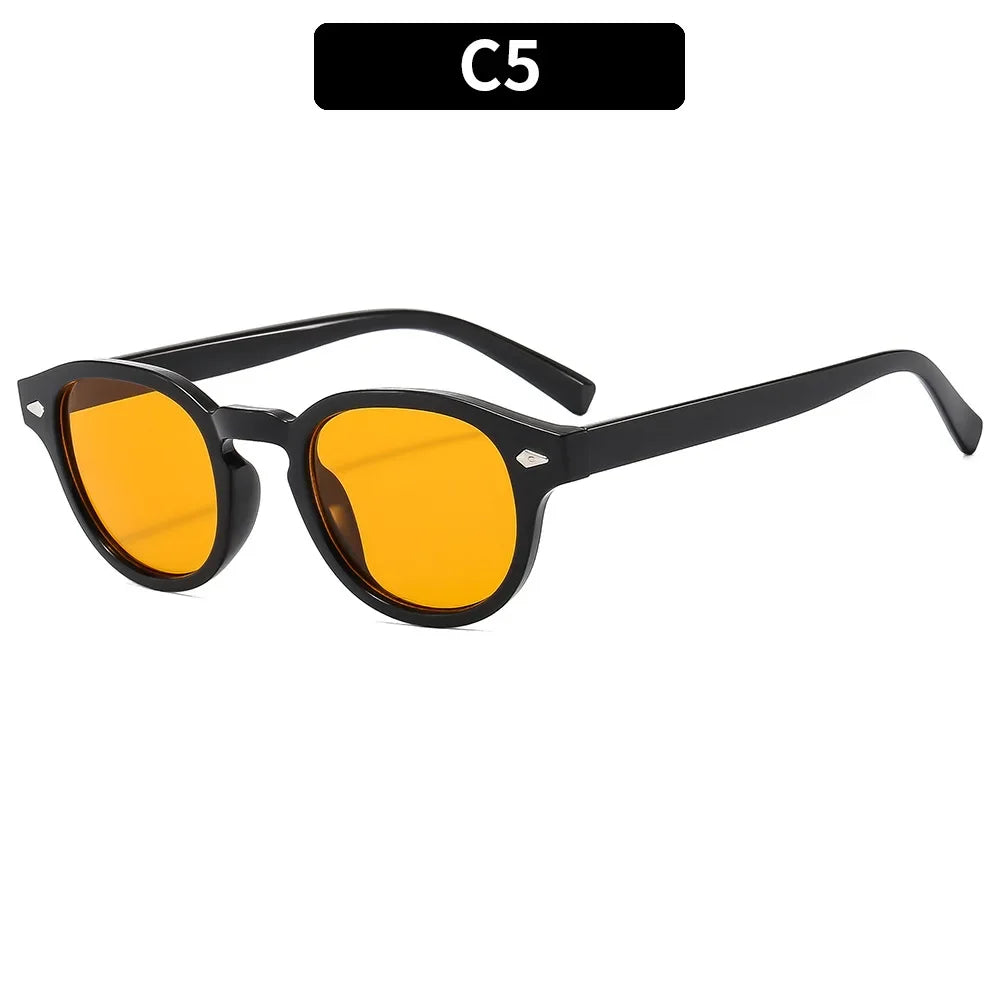 Round Sunglasses Retro Rivet Sun Glasses UV400 Unisex NEW